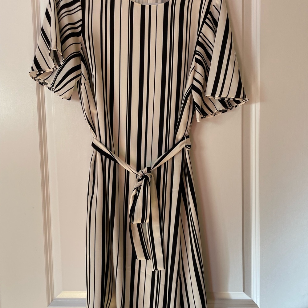 H&M Black and White Striped Mini Dress